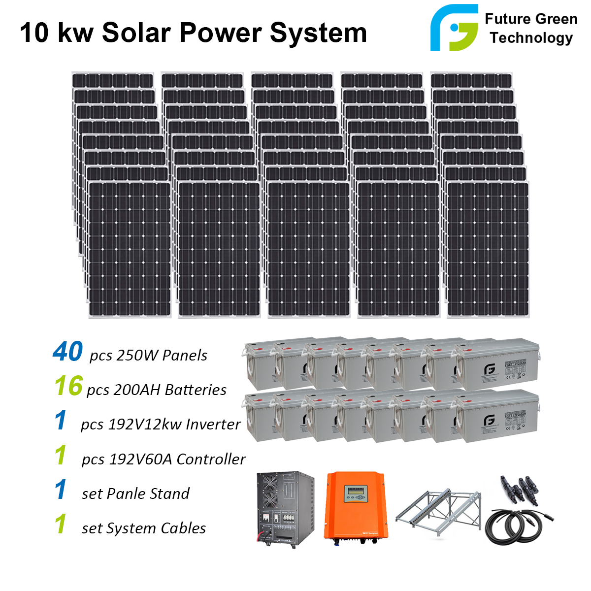 10k Watts Home Renewable Energy Solar Power System