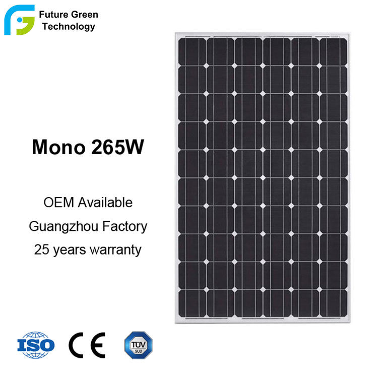 Panel solar fotovoltaico mono de potencia de 250W 265W 270W