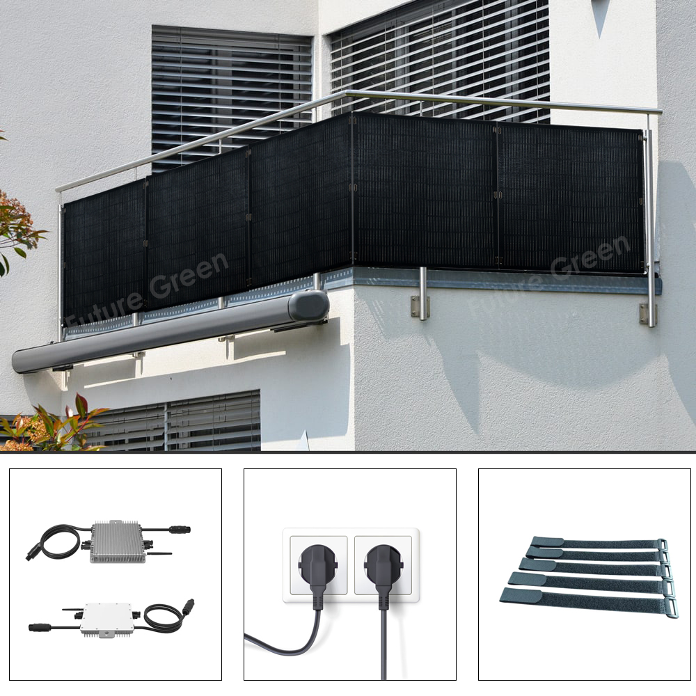 FGET Balcony Black Mono 18V 800W Flexible Solar Panel Cost-Efficient High Efficiency