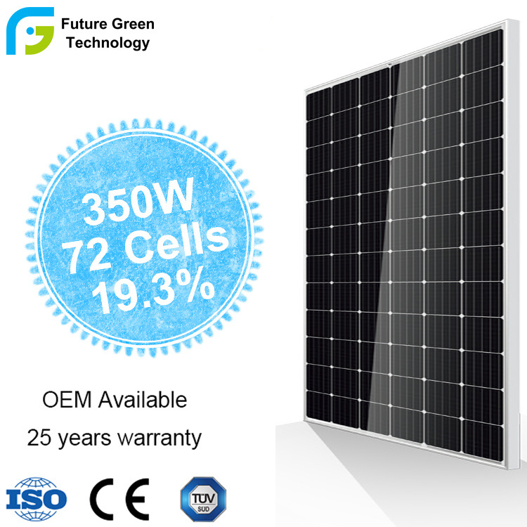 Obtenga el panel solar de 350 W y 72 células del mejor material de alta eficiencia del factor de China con el mejor precio