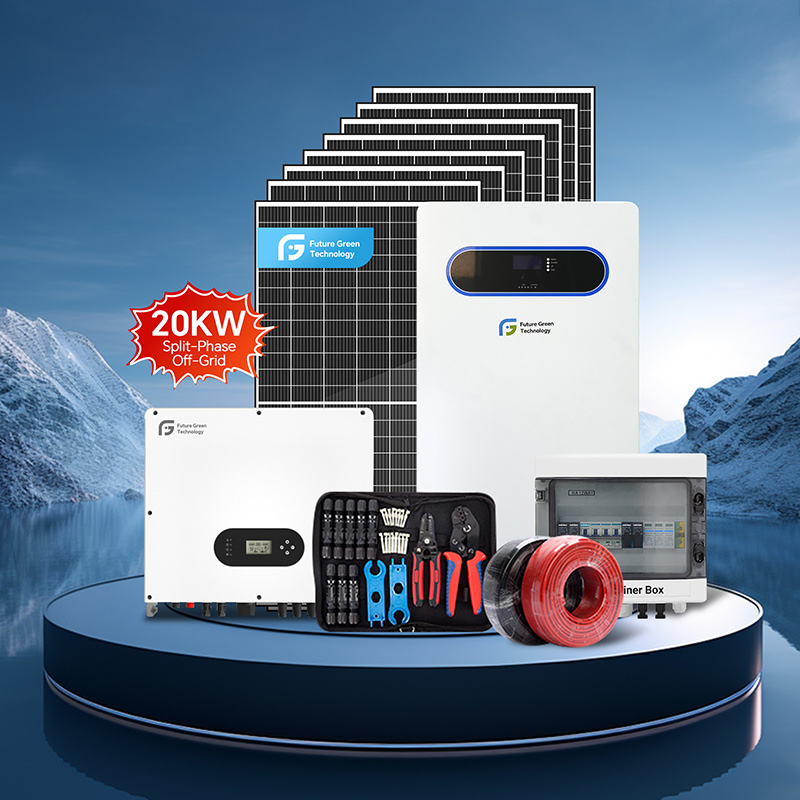Sistema híbrido de energía solar con suministro de energía para el hogar de 20 kw